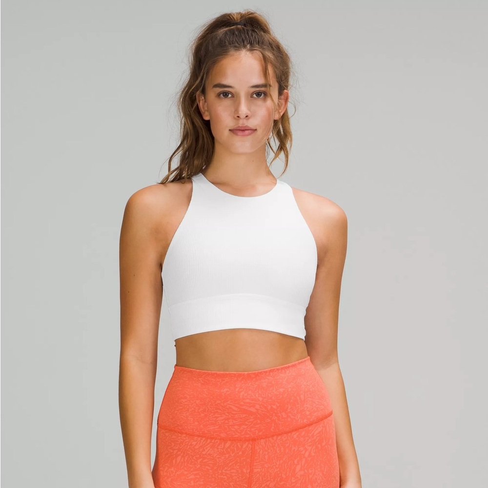 Lululemon Energy Bra High Neck Rib in White sz. 8